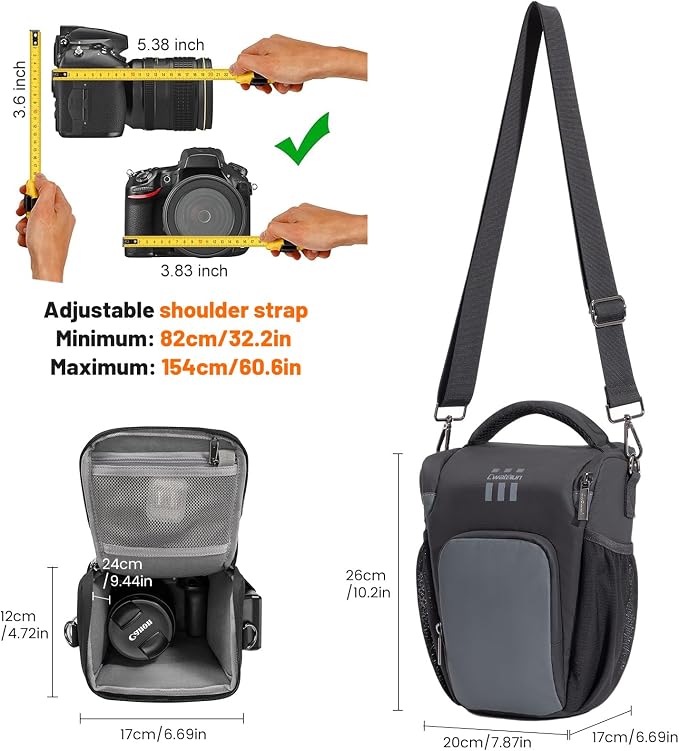 Cwatcun Camera Sling Bag, Compact DSLR Waterresistant Shoulder Bag - Image 3