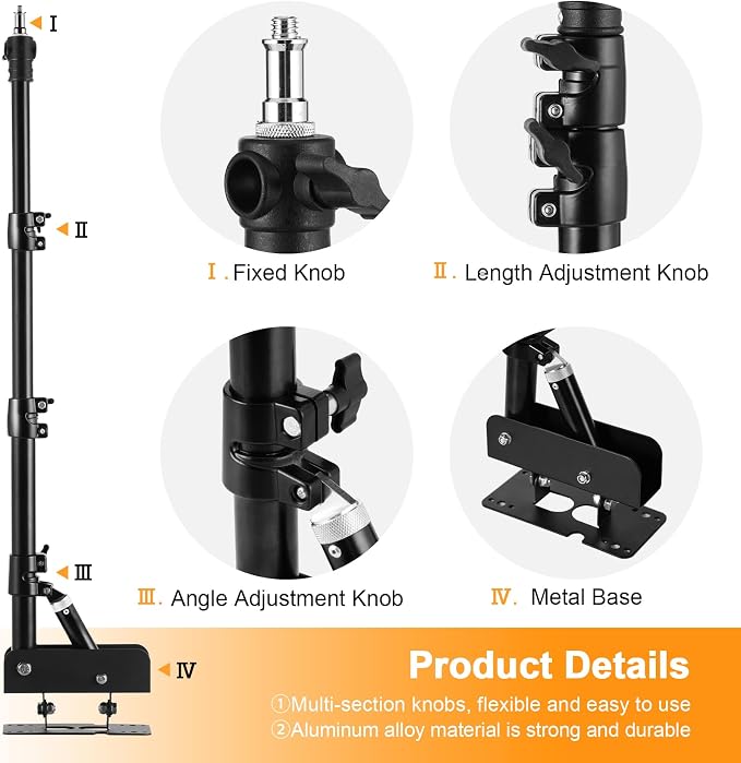 SITTO Ring Light Wall Mount 43inch/110cm, Triangle Boom Arm - Image 5