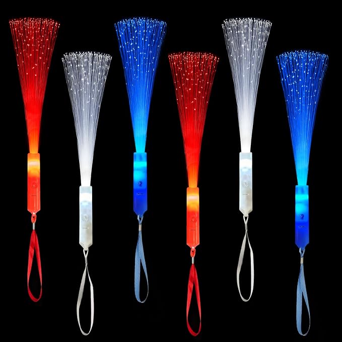 Patriotic Red White Blue Glow Sticks Party Favors Supplies by Wondrus