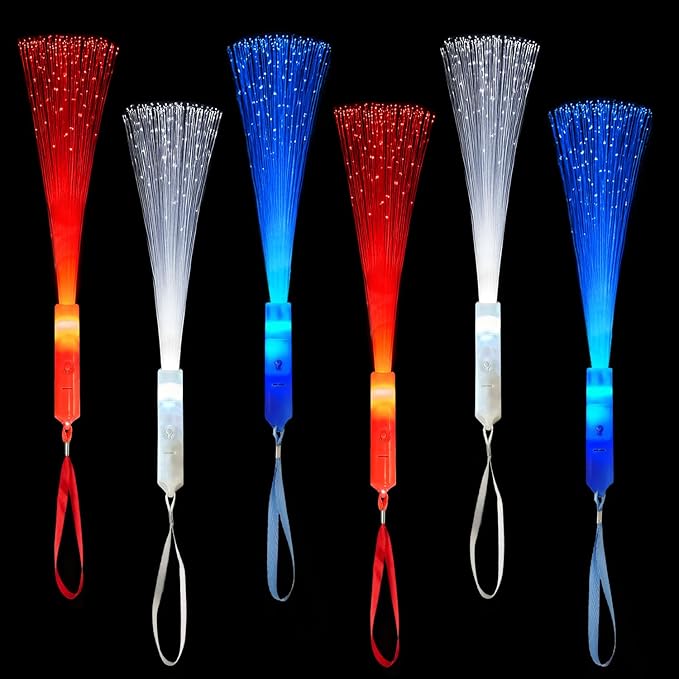 4th of July Red White Blue Glow Sticks Toys Gifts by Wondrus