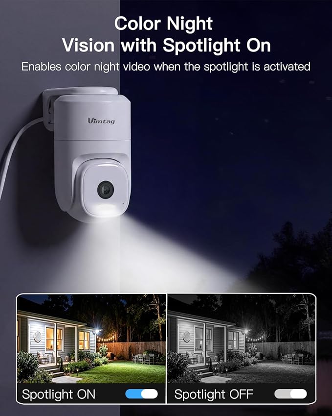 VIMTAG 2.5K 4MP Outdoor Security Camera, Pan/Tilt WiFi Home CCTV Camera - Image 5