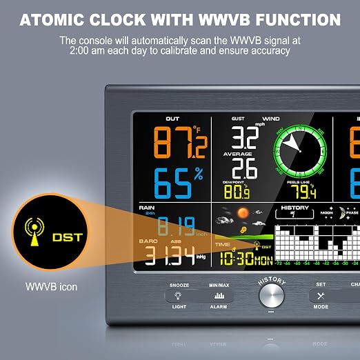 Urageuxy Weather Stations Wireless Indoor Outdoor, Home Weather Station - Image 2