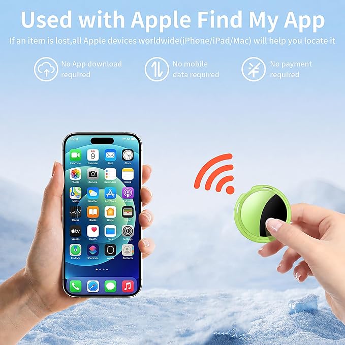 2 Pack Tracker Tags Pair with Apple Find My Bluetooth Air Smart Tags Key Finder - Image 4