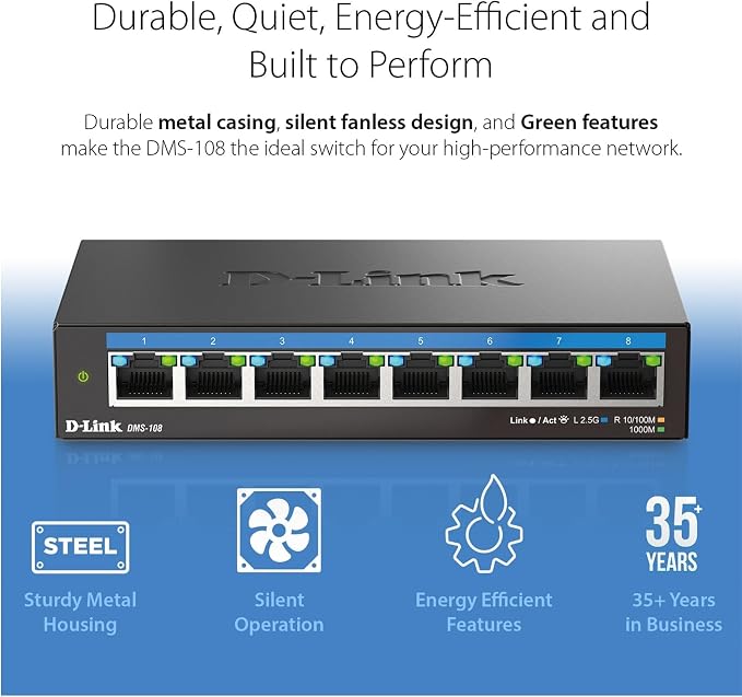 D-Link 8-Port 2.5GB Unmanaged Gaming Switch - Image 5