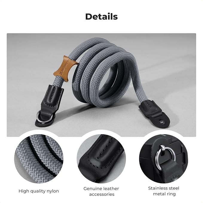 K&F CONCEPT Camera Neck Strap, 100cm Nylon Rope Camera Shoulder Strap - Image 5