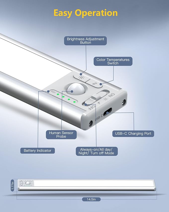 OTWKAY 14.5inch Under Cabinet Lighting - Image 7