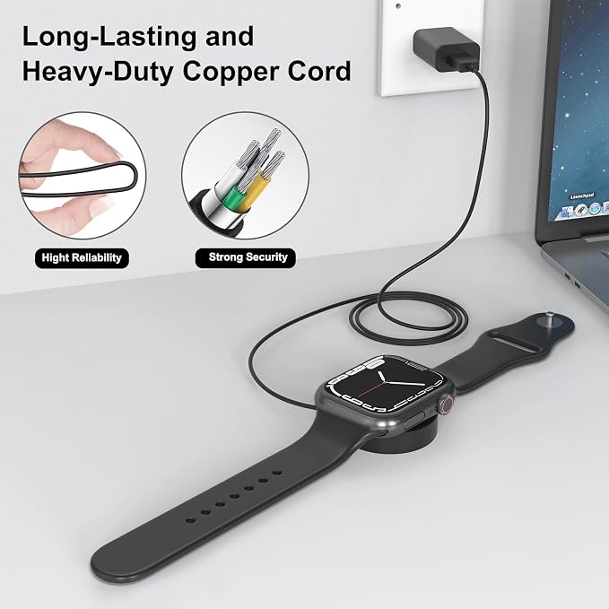 Fast Charger for Apple Watch Charger, Magnetic iWatch Charger to USB A Cable - Image 9
