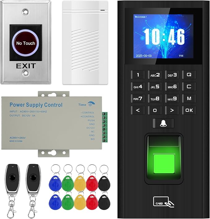 Biometric Fingerprint Security Access Control System kit, RFID T9 keypad Door by XYBkey