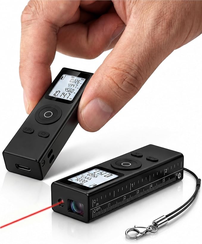 Cooper Ray, Mini Laser Measuring Tool, 2.7in 1oz Pocket Size Keychain Laser by CooperCases