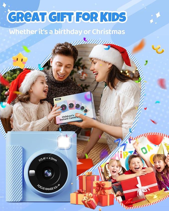 TIATUA Kids Instant Print Camera, Christmas Birthday Gifts - Image 6