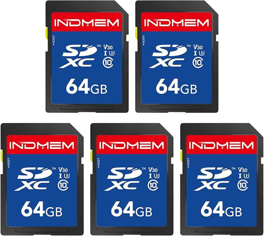 64GB SD Card 5 Pack, High Speed up to 90M/S SDXC UHS-I Memory Cards, Full HD & by elecacc