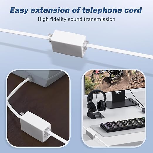 moeverEX Phone Extension Cord 15 Ft 2pcs, Telephone Cable - Image 5