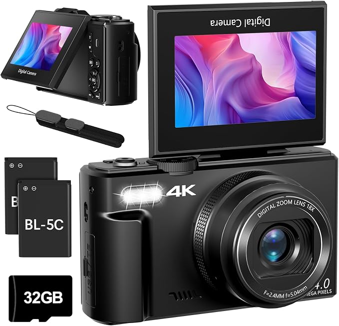 4K Digital Camera for Photography, 4K 64MP Vlogging Camera for YouTube by MAENLANS
