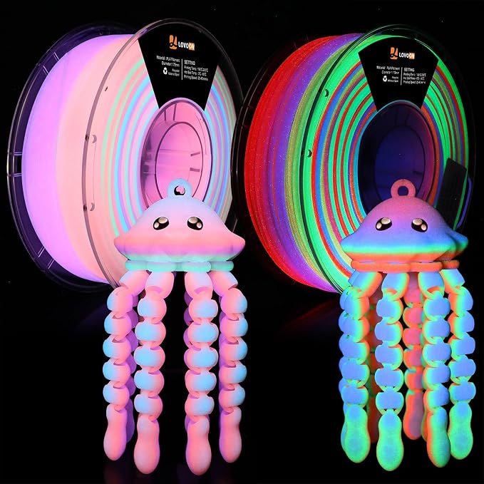 LOVOON Glow in The Dark Filament Multicolor，3D Printer Filament Bundle by LOVOON