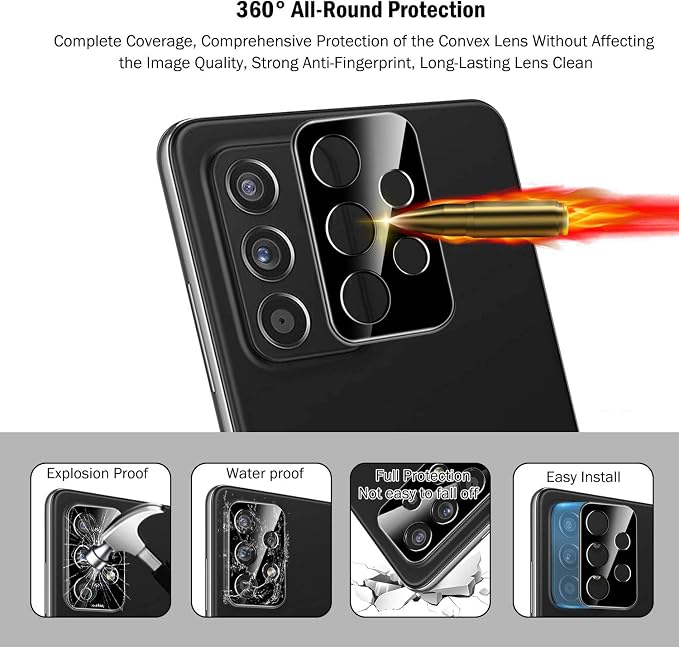 QHOHQ 3 Pack Screen Protector for Samsung Galaxy A52 4G/5G - Image 7