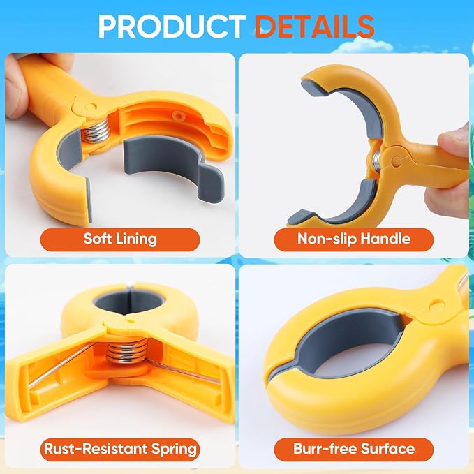 8 Pack Beach Towel Clips for Beach & Pool Chairs Cruise Essential, Heavy Duty - Image 5
