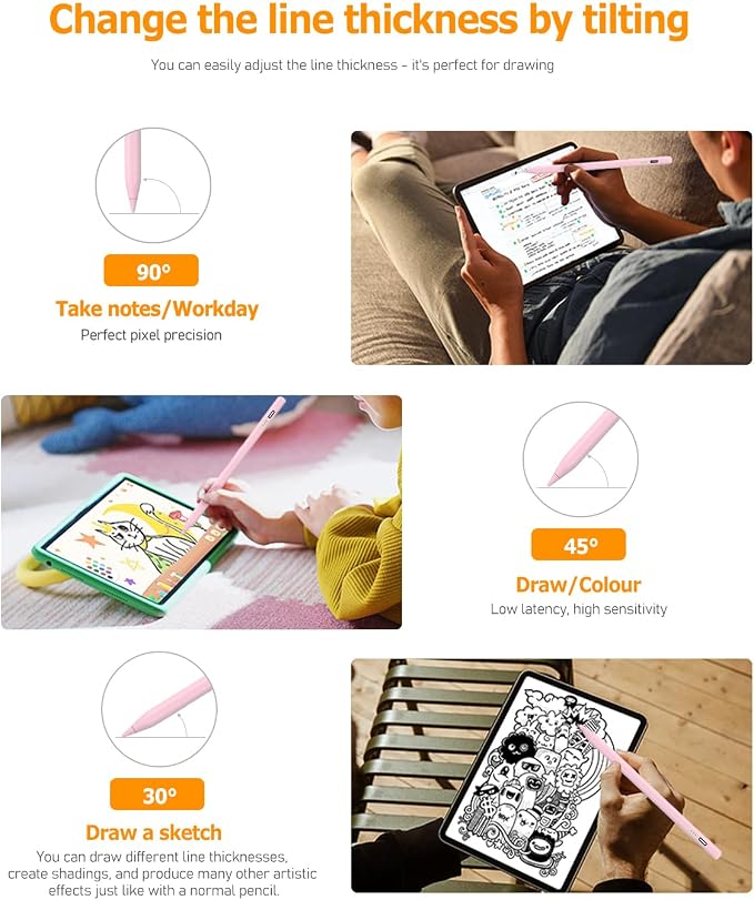 Pink Pen for iPad – Fast Charging, Palm Rejection and Tilt Sensitivity - Image 5