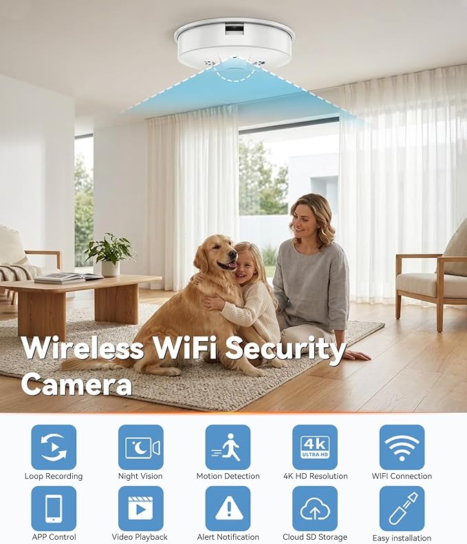 1080P HD Wireless WiFi Camera Smoke Detector - Image 2