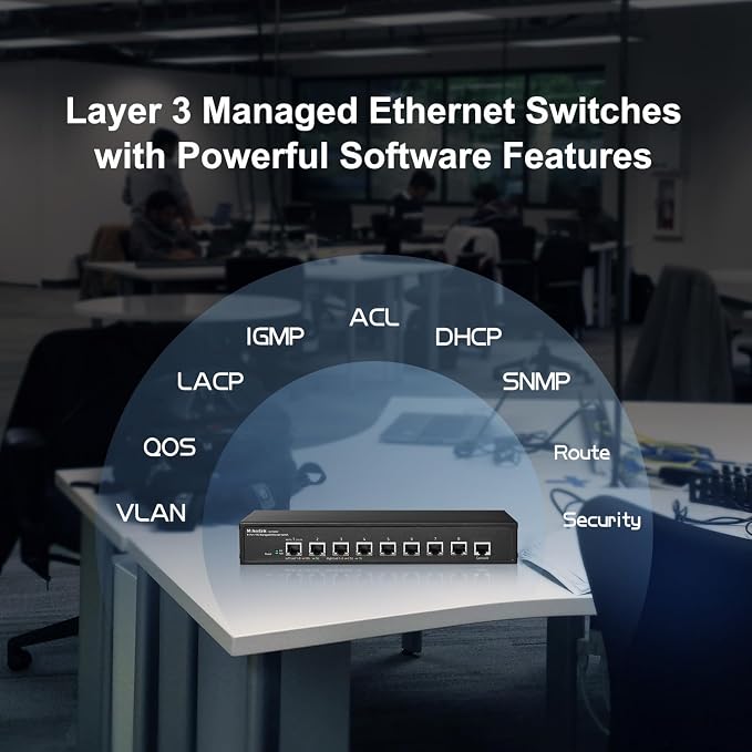 MokerLink 8 Port 10G Managed Ethernet Switch, 10G/5G/2.5G/1G Auto-Adaptive - Image 4