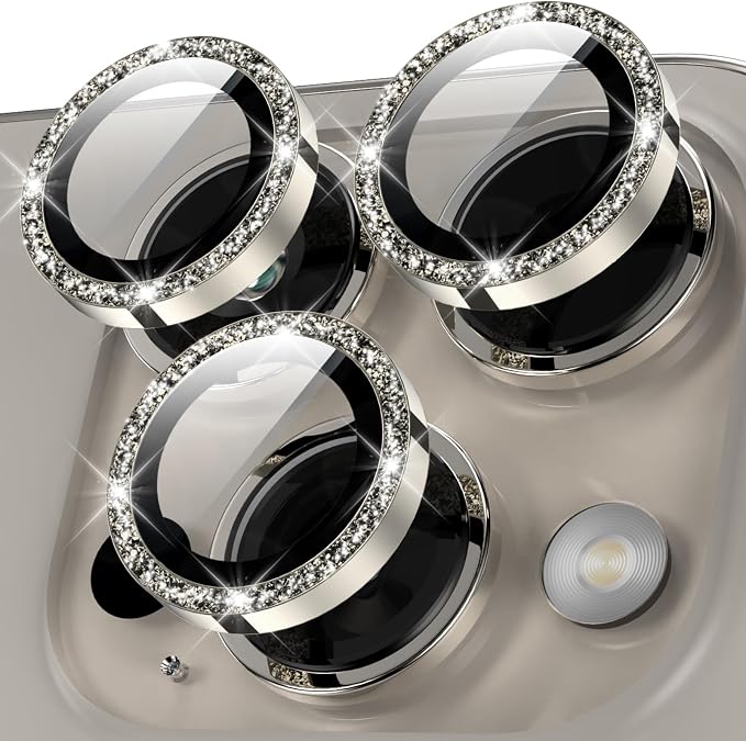 YWXTW Designed for iPhone 15 Pro/iPhone 15 Pro Max Camera Lens Protector Bling by YWXTW