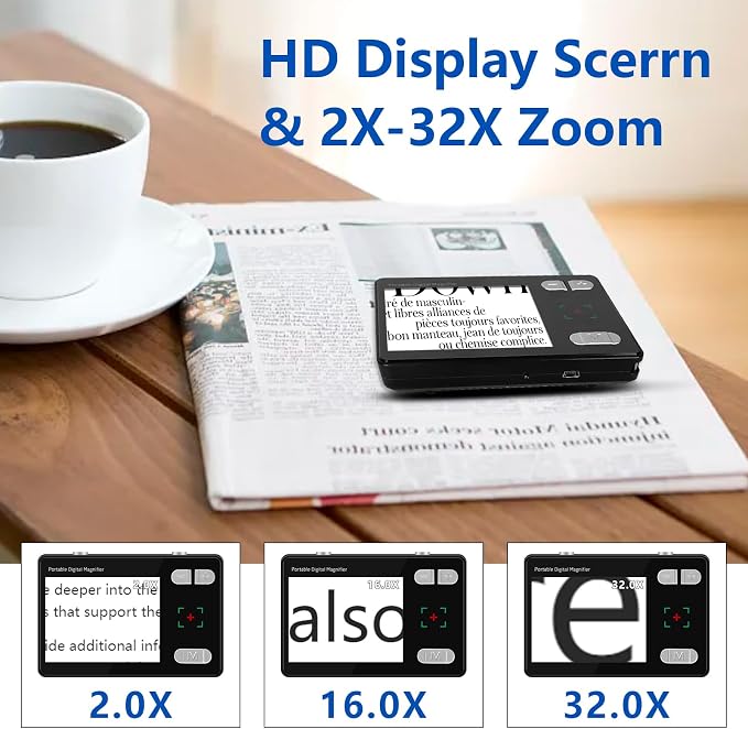 Digital Magnifier 3.5 Inch, 2X-32X Zoom Portable Digital Video Magnifier - Image 2