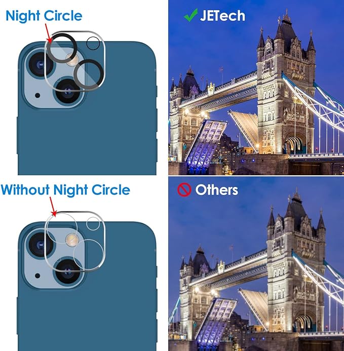JETech Camera Lens Protector for iPhone 13 6.1-Inch and iPhone 13 mini 5.4-Inch - Image 6
