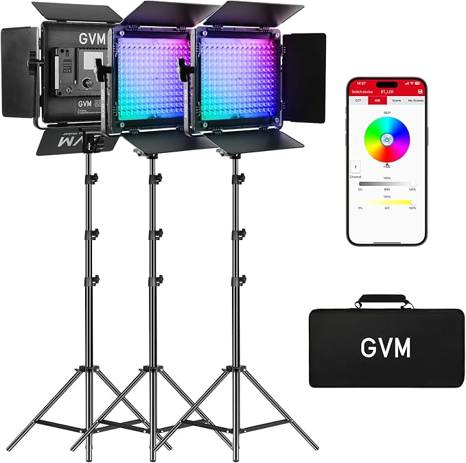 GVM RGB LED Video Light Kits, 800D 6X Upgraded Studio Lights by GVMGreatVideoMaker