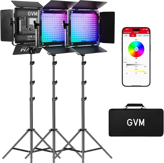 GVM RGB LED Video Light Kits, 800D 6X Upgraded Studio Lights by GVMGreatVideoMaker