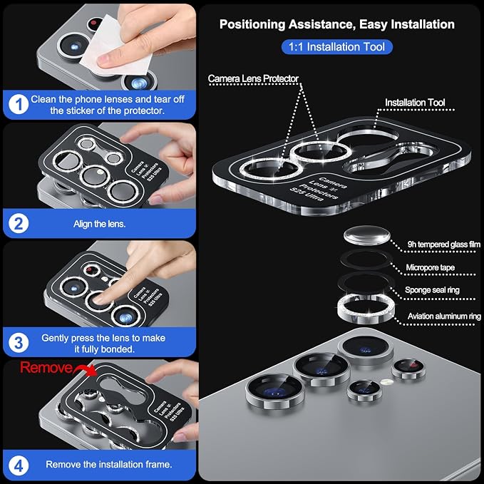 WSKEN for Samsung Galaxy S25 Ultra Camera Lens Protector - Image 6
