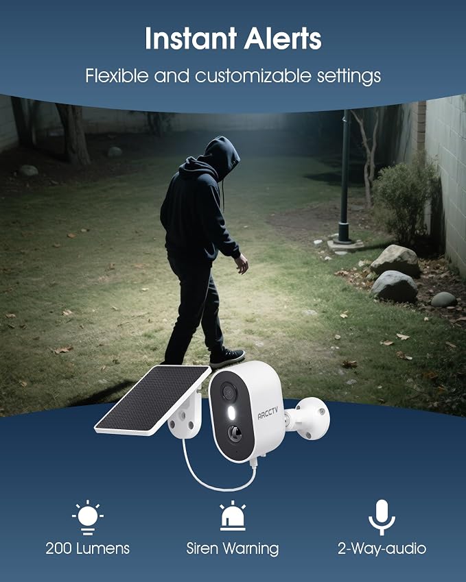ARCCTV Security Camera Wireless Outdoor, 4MP Recharge Battery Powered WiFi - Image 6