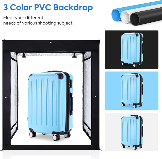 Bi-Color LED Photo Light Box 47x20x55in, Dimmable LEDs Product Photography - Image 4