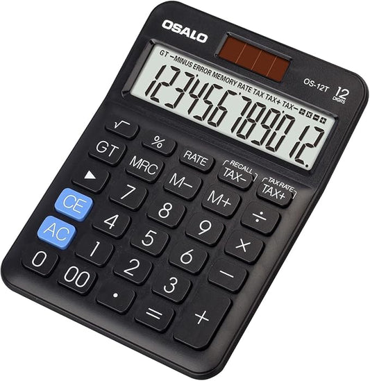 Pocket Small Size Desk Calculator, 12 Digit Large LCD Display, Basic Tax by Pendancy