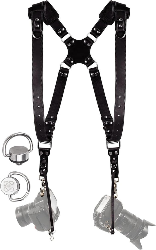 C Coiro Dual Camera Harness Shoulder Leather Camera Strap by CCoiro