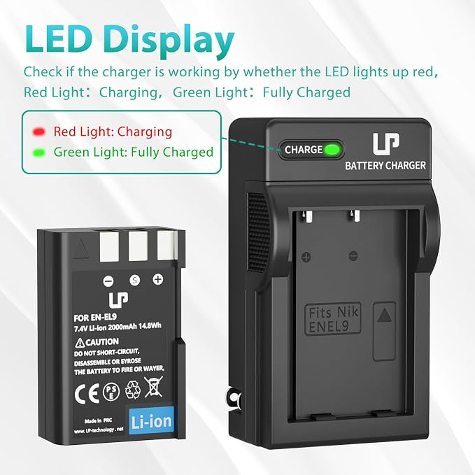 EN-EL9 EN EL9a Battery Charger Pack, LP Charger Pack Compatible - Image 5