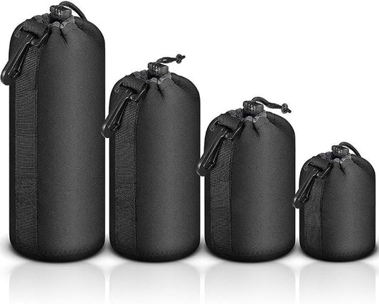 Selens 4 Pack Lens Cases with Thick Protective Neoprene Camera Lens Pouch Set by Selens