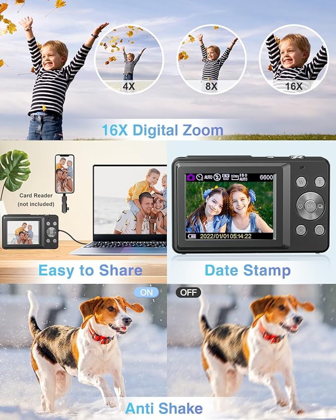 Digital Camera, FHD 1080P Point and Shoot Camera - Image 5