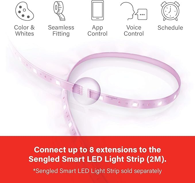 Sengled Zigbee Smart Light Strip 1m/3ft Extension No Plug, Voice Compatible - Image 5