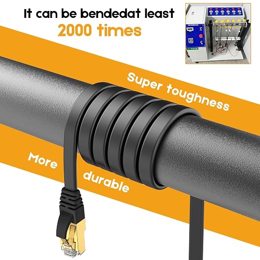Ercielook CAT8 Ethernet Cable 25 ft High Speed, Shielded Flat Internet Cable - Image 6