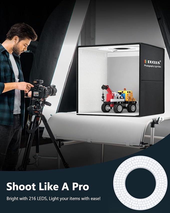 DUCLUS Light Box Photography 20" x 20", Large Portable Photo Studio Light Tent - Image 2