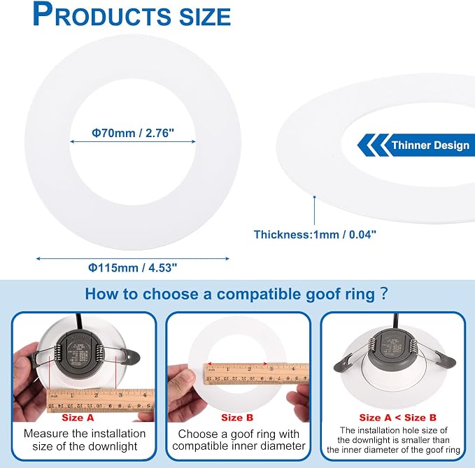PATIKIL 2.76" ID 4.53" OD Goof Rings - Image 2
