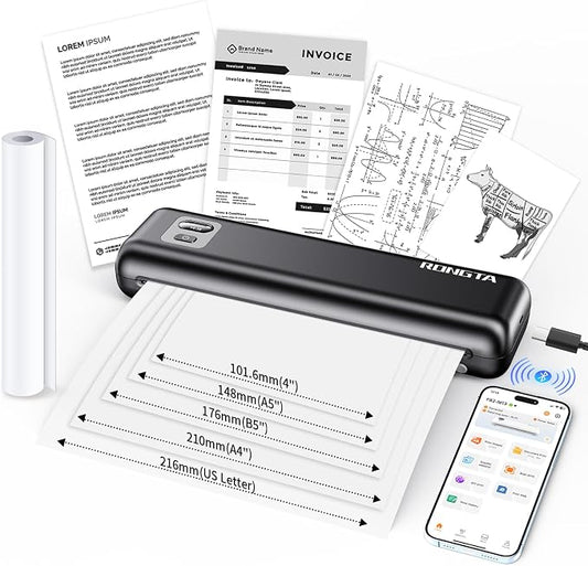 Rongta Portable Thermal Printer, Inkless Wireless Printers Compatible by RONGTA