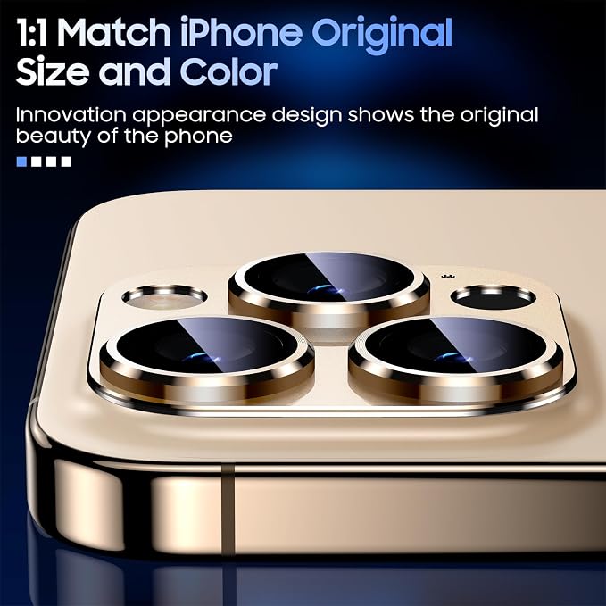 Uyiton for iPhone 13 Pro/iPhone 13 Pro Max Camera Lens Protector, Metal Ring - Image 5
