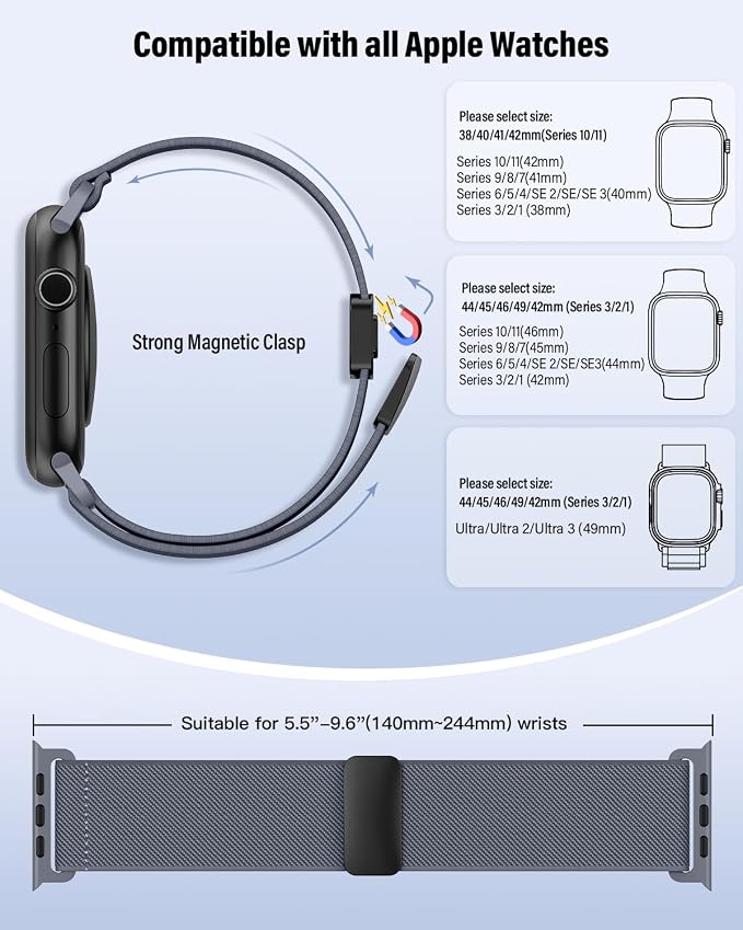 Stretchy Band Compatible with Apple Watch Bands 40mm 38mm 41mm 42mm 44mm 45mm - Image 5