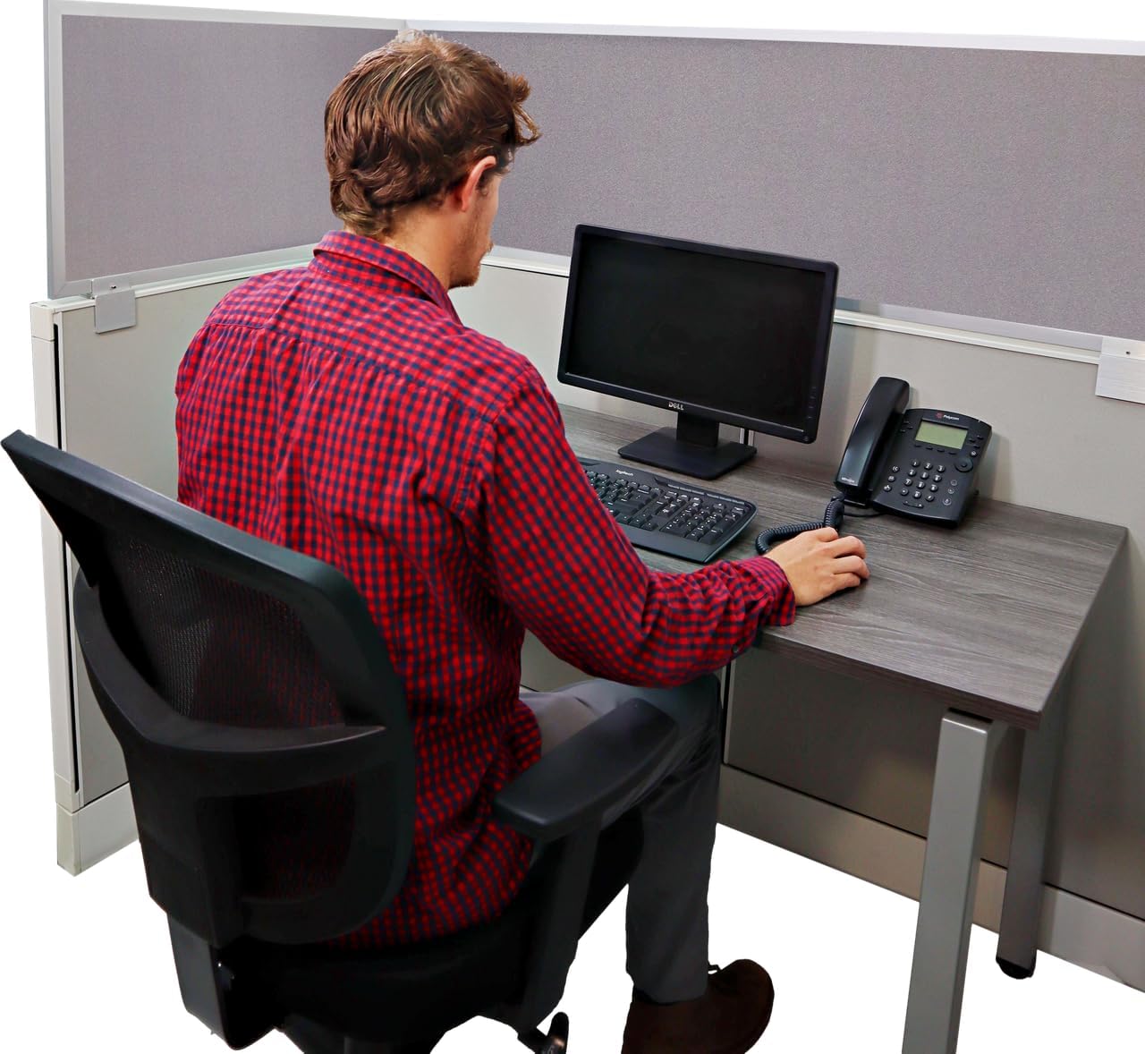 OBEX Acoustical Cubicle Privacy Screen Extender Desk Panel & Office Divider, Add Separation & Block Noise, 12" x 66", Slate