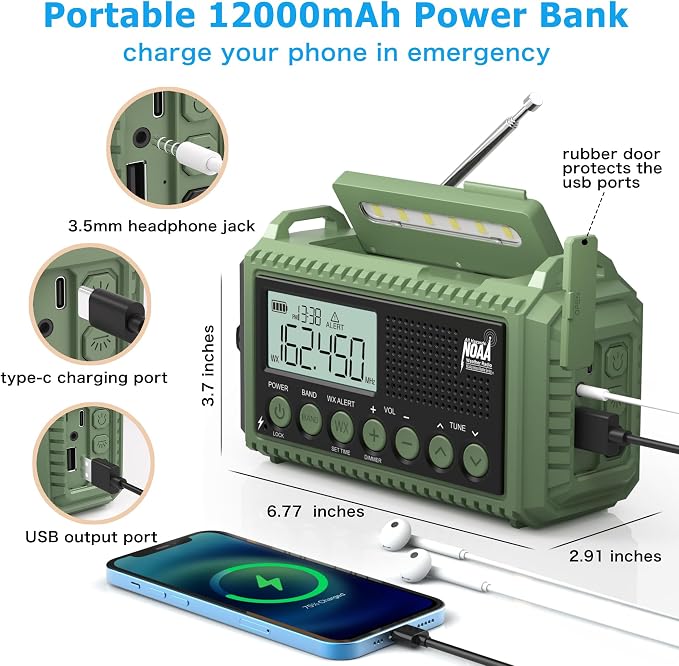 Eoxsmile NOAA Weather Radio 12000mAh - Image 3