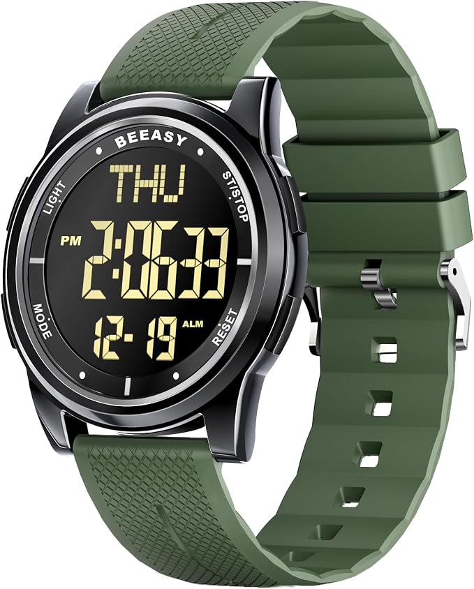 Beeasy Digital Watch for Men Women, 50M Waterproof, Ultra-Thin & Lightweight by Beeasy