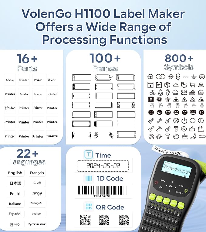Label Maker Machine with-Tape, Wire Label Maker Waterproof-Labels, H1100 - Image 5
