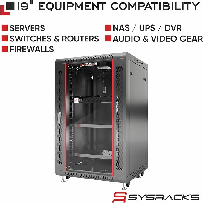18U Wall Mount Server Rack Cabinet – 19" Network Rack Enclosure, PDU & Shelf - Image 10