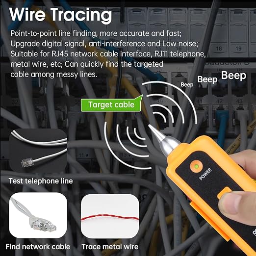 Cable Tracer Ethernet Network Cable Tester RJ45 RJ11 - Image 4