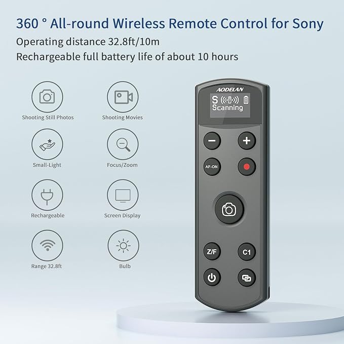 for Sony Camera Rechargeable Shutter Release, AODELAN Wireless Remote Control - Image 2